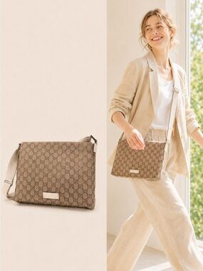 Gucci GG Canvas Flap Small Messenger Crossbody Bag
